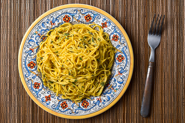 cattail pollen pasta recipe